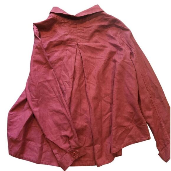 The Great Jacket Women's Medium Wine Red Swingy Army Japanese Twill Cotton - Picture 3 of 8